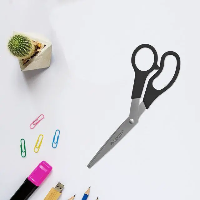 Alt view image 6 of 6 - Westcott® All-Purpose Value Stainless Steel Scissors, 8", Bent, Black