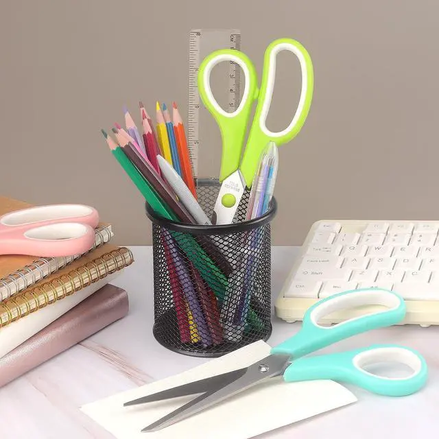 Alt view image 7 of 7 - LONGKEY 8.5" Pastel Scissors 3-Pack, Ultra Sharp Stainless Steel