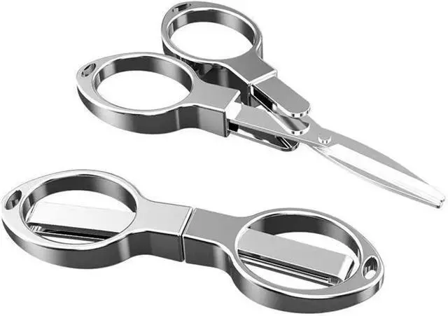 Main image of YVAOG Folding Scissors, Safe Portable Safe Portable Travel Mini Scissors, Stainless Steel Retractable Small Scissors for Home Office, 2 Piece Set