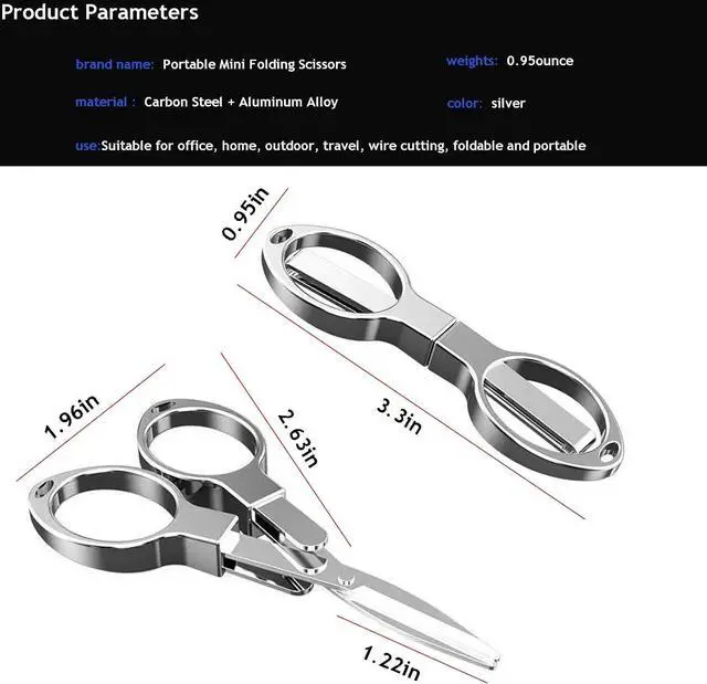 Alt view image 2 of 6 - YVAOG Folding Scissors, Safe Portable Safe Portable Travel Mini Scissors, Stainless Steel Retractable Small Scissors for Home Office, 2 Piece Set
