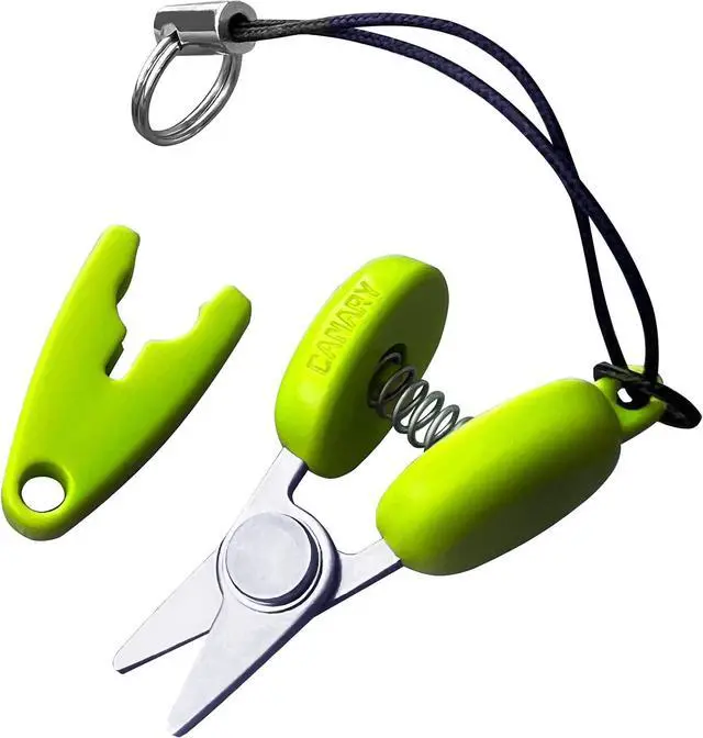 Main image of CANARY Mini Travel Scissors 1.3" - TSA Approved Portable Tiny Scissors for Yarn, Sewing, Paper - Micro Keychain Snips with Safety Cap, Japanese Stainless Steel Blade, Made in Japan, Green