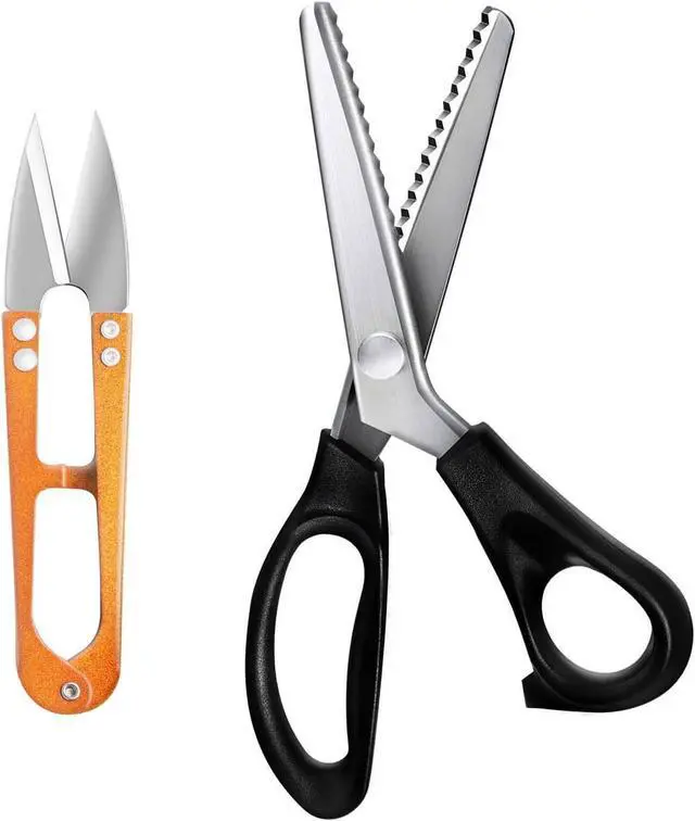 Main image of HAALII Shears Comfort Grips Crafts Zig Zag Cut Sewing Scissors, Professional Handheld Dressmaking, Pinking Shears, Zig Zag Craft Scissors Decorative Edge, Pinking Shears for Fabric Cutting