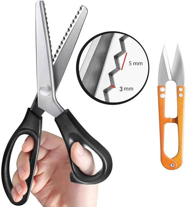 Alt view image 2 of 7 - HAALII Shears Comfort Grips Crafts Zig Zag Cut Sewing Scissors, Professional Handheld Dressmaking, Pinking Shears, Zig Zag Craft Scissors Decorative Edge, Pinking Shears for Fabric Cutting