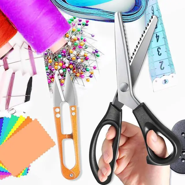 Alt view image 6 of 7 - HAALII Shears Comfort Grips Crafts Zig Zag Cut Sewing Scissors, Professional Handheld Dressmaking, Pinking Shears, Zig Zag Craft Scissors Decorative Edge, Pinking Shears for Fabric Cutting