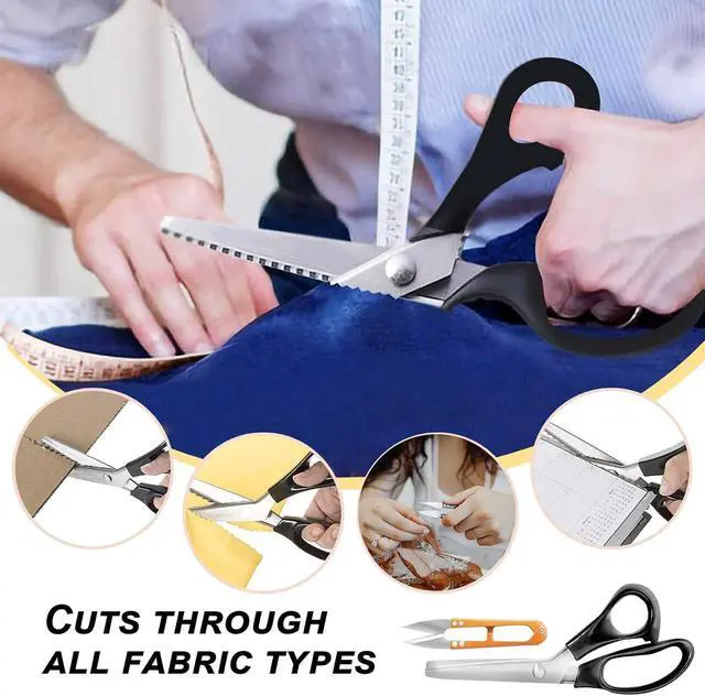 Alt view image 7 of 7 - HAALII Shears Comfort Grips Crafts Zig Zag Cut Sewing Scissors, Professional Handheld Dressmaking, Pinking Shears, Zig Zag Craft Scissors Decorative Edge, Pinking Shears for Fabric Cutting
