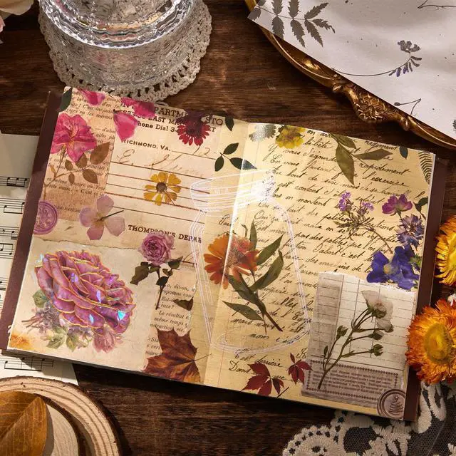 Alt view image 5 of 7 - emmoolife Pressed Flower Stickers Set (380 PCS) Dried Flowers Themed Resin Sticker Decals Floral Botanical Journaling Stickers for Scrapbook Supplies Bullet Junk Journal Bottles Planner Laptops