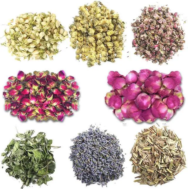 Main image of Dried Flowers, Soap Making of Dry Flower, Soap Herbal Bath Set for DIY Lip Gloss,Soap, Candle Making,Including Rose Buds, Lavender, Jasmine, Chrysanthemum, Lemongrass, Mint, Peony, Peach Blossom
