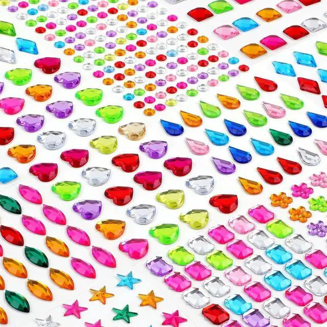 Main image of 407pcs Gem Stickers, Self Adhesive Rhinestones, Stick on Jewel for Crafts