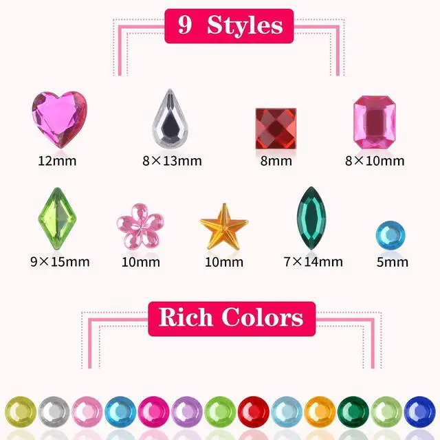 Alt view image 2 of 7 - 407pcs Gem Stickers, Self Adhesive Rhinestones, Stick on Jewel for Crafts