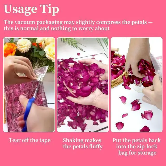 Alt view image 6 of 7 - 5oz Dried Rose Petals Red Rose Petals for Bath, Soap, Candle Making