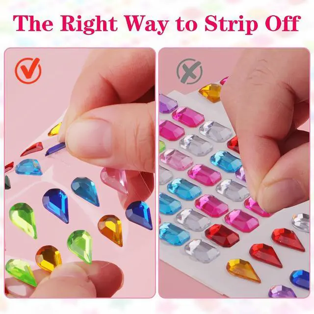 Alt view image 7 of 7 - 407pcs Gem Stickers, Self Adhesive Rhinestones, Stick on Jewel for Crafts