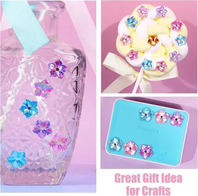 Alt view image 7 of 7 - Gem Stickers for Kids Shiny Self Adhesive Stick On Rhinestones Sparkle Jewel Diamond Glitter 3D Gemstones Flower Bling Decorative Plastic Material for Craft Supplies(196Pcs, 7 Sheets)