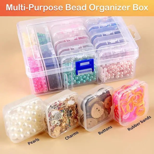 Alt view image 4 of 7 - Bead Organizer and Storage, 15 Pcs Clear Bead Storage Containers Box