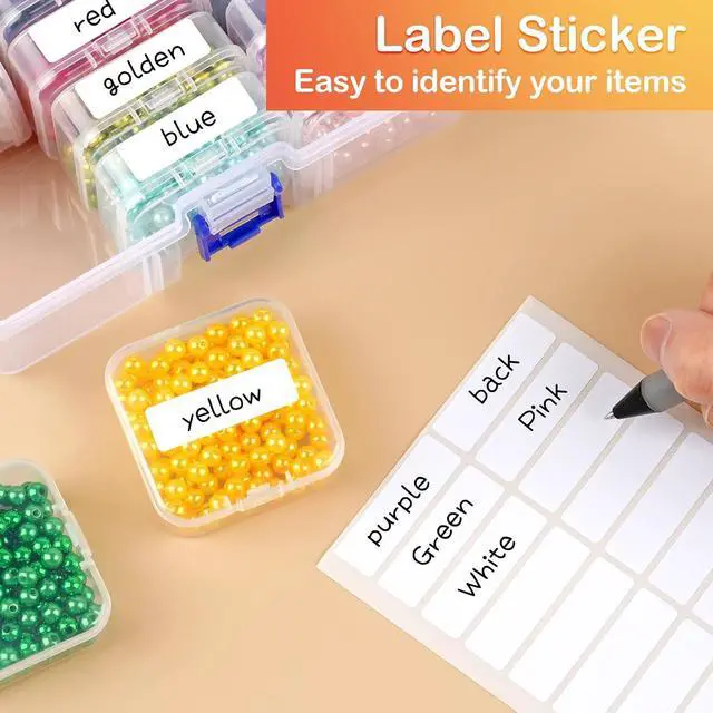 Alt view image 5 of 7 - Bead Organizer and Storage, 15 Pcs Clear Bead Storage Containers Box