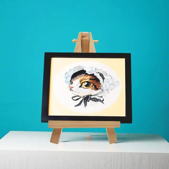 Alt view image 4 of 6 - XYSMZM 10 Pcs 5 Inch Mini Wood Display Easel for Displaying Small Canvases, Photos