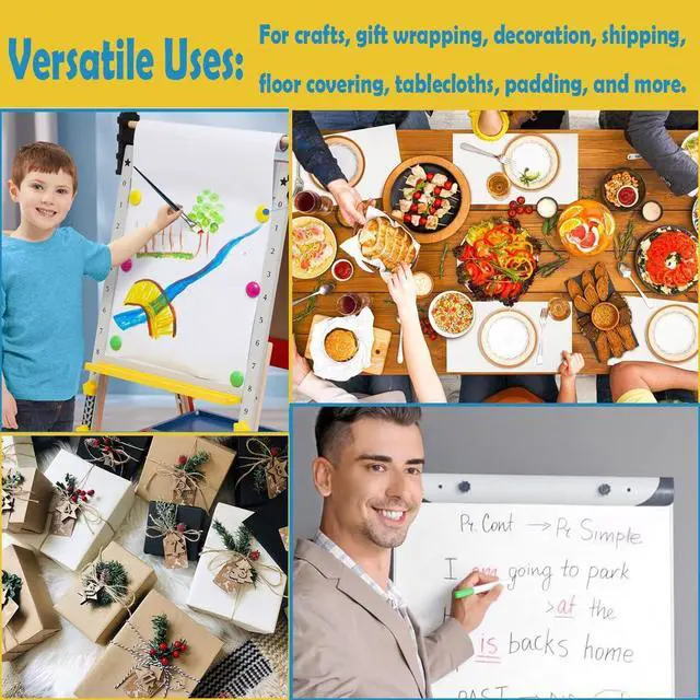 Alt view image 7 of 7 - Easel Paper Roll 12 Inch x 49 Feet, Durable Drawing Paper for Kids Art,White Bulletin Board Paper,Craft Paper Roll for Paints, Wall Art and Gift Wrap