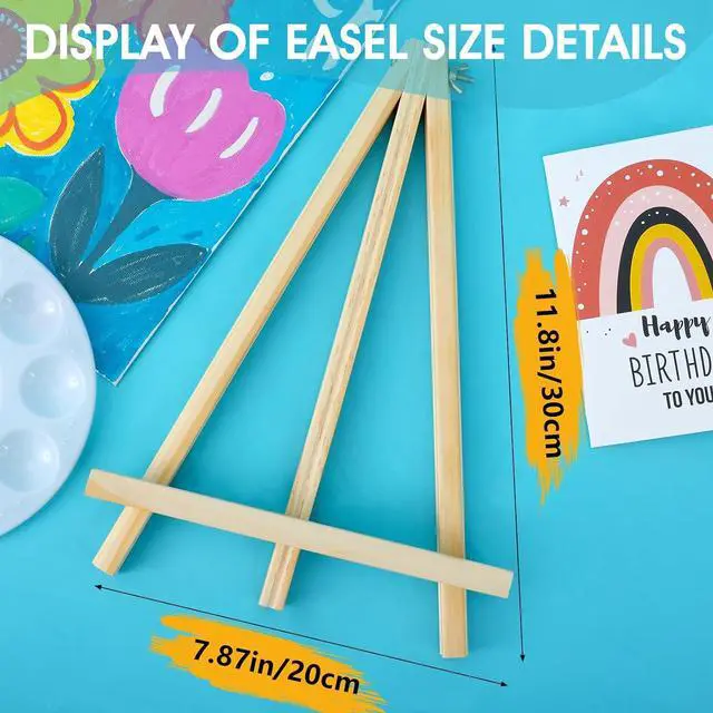 Alt view image 2 of 7 - ESRICH 11.8in Wood Easels, Tabletop Painting Display Easels
