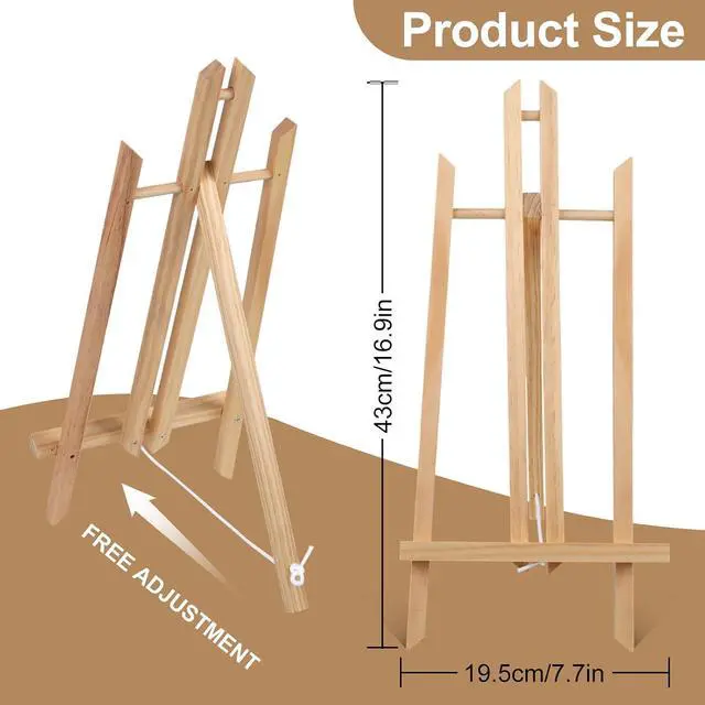 Alt view image 2 of 7 - 2PCS 17 Inch Desktop Easel, Party Easel, Wooden Easel - Versatile Tabletop Art Display Stand for Creative Projects and Events