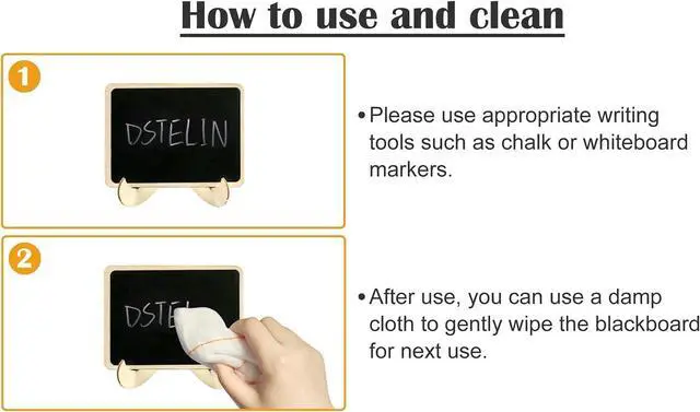 Alt view image 3 of 7 - DSTELIN 20 Pack Wood Mini Chalkboards Signs with Support Easels, Place Cards, Small Rectangle Chalkboards Blackboard for Weddings, Birthday Parties, Message Board Signs and Event Decorations
