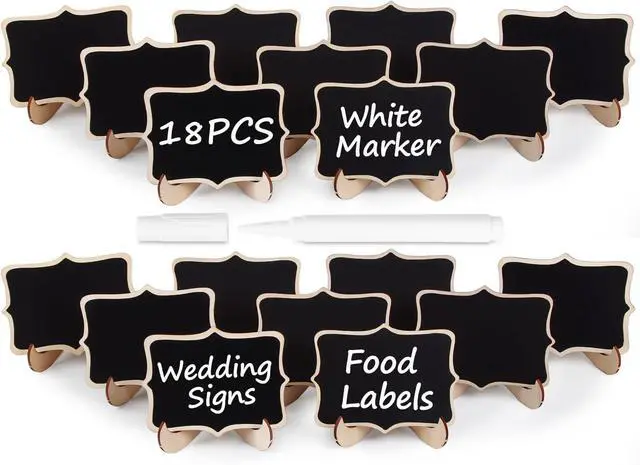 Main image of 18PCS Mini Chalkboard Signs with Easel Stand/Food Labels for Party Buffet