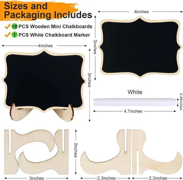 Alt view image 5 of 7 - 18PCS Mini Chalkboard Signs with Easel Stand/Food Labels for Party Buffet