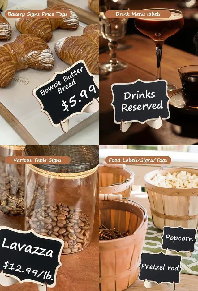 Alt view image 6 of 7 - 18PCS Mini Chalkboard Signs with Easel Stand/Food Labels for Party Buffet