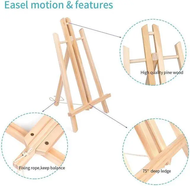Alt view image 3 of 7 - 2PCS 12 Inch Wood Tabletop Easel -Easel Stand for Painting, Perfect for Parties, Art Projects, and Creative Displays.