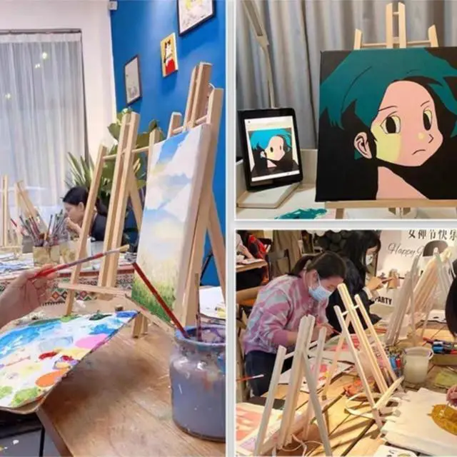 Alt view image 7 of 7 - 2PCS 12 Inch Wood Tabletop Easel -Easel Stand for Painting, Perfect for Parties, Art Projects, and Creative Displays.