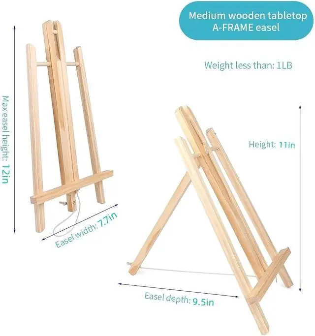 Alt view image 2 of 6 - 12 inch Tabletop Display Artist Easel Stand, Art Craft Painting Easel, Wooden Easel Apply to Kids Artist Adults Students Classroom Etc.