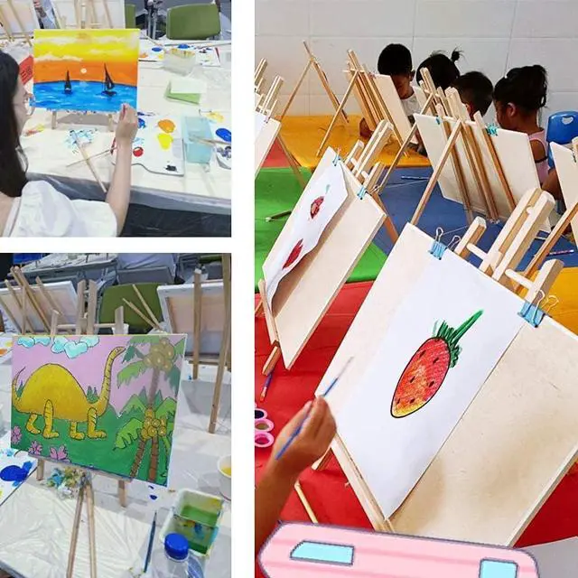 Alt view image 5 of 6 - 12 inch Tabletop Display Artist Easel Stand, Art Craft Painting Easel, Wooden Easel Apply to Kids Artist Adults Students Classroom Etc.