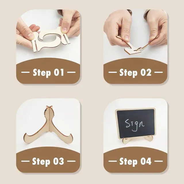 Alt view image 3 of 7 - Mini Chalkboard Signs, 12 Pcs, Wooden with Easel Stand