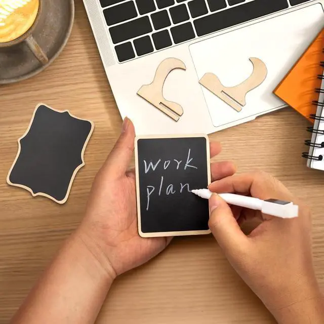 Alt view image 5 of 7 - Mini Chalkboard Signs, 12 Pcs, Wooden with Easel Stand