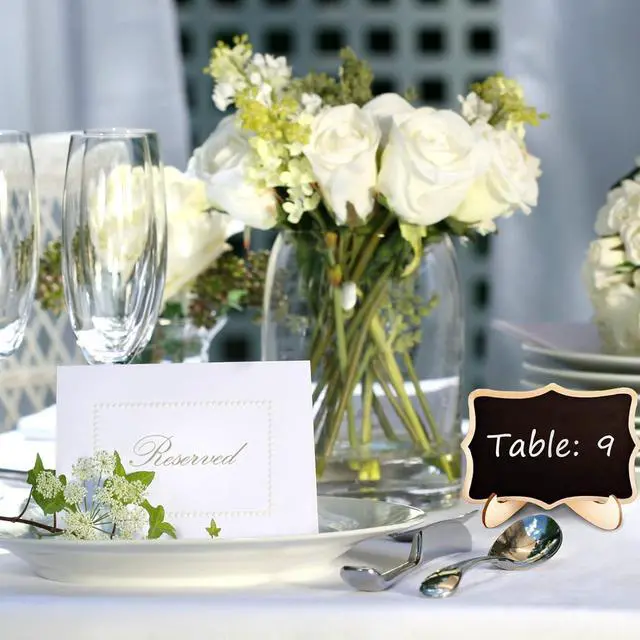 Alt view image 7 of 7 - Mini Chalkboard Signs, 12 Pcs, Wooden with Easel Stand