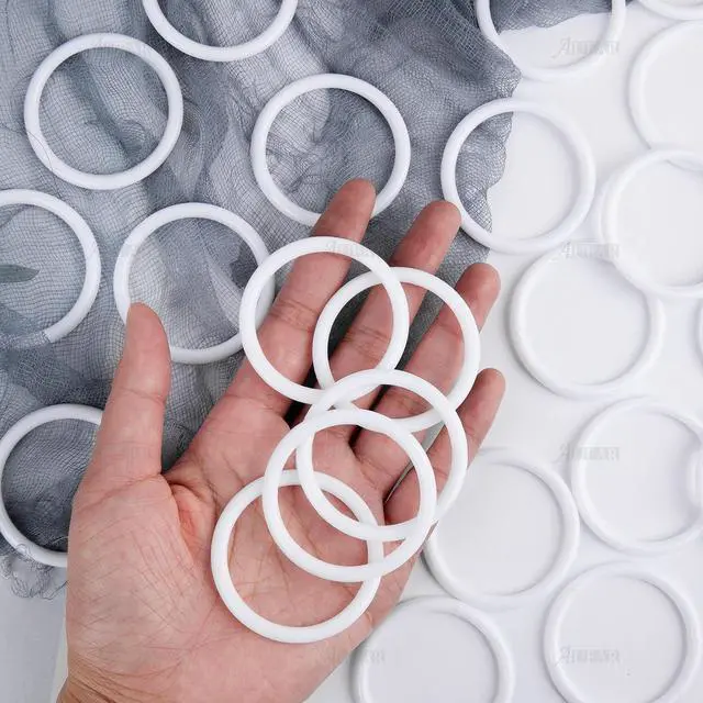 Alt view image 5 of 7 - AUEAR, 30 Pack 2 Inch Plastic Dream Catcher Ring Macrame Wreath Floral Hoops Circle Hook for DIY Crafts