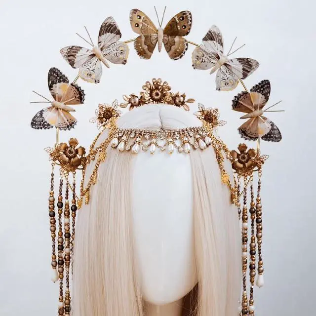 Alt view image 7 of 7 - 8 Pcs Metal Floral Hoops Wreath 12 Inch Dream Catcher Macrame Rings for Wedding Wreath Decor, Table Centerpieces, Wall Hanging Crafts (Gold)