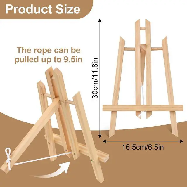 Alt view image 2 of 7 - 2PCS 12 Inch Wood Tabletop Easel -Easel Stand for Painting, Perfect for Parties, Art Projects, and Creative Displays.