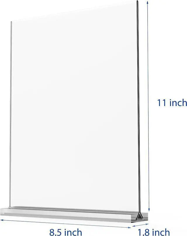 Alt view image 2 of 6 - newnewshow 8.5x11 Acrylic Sign Holder 3 Pack Vertical Double-Sided Display (Optional 8.5x11 8.5x5.5 5x7 Horizontal and Vertical)
