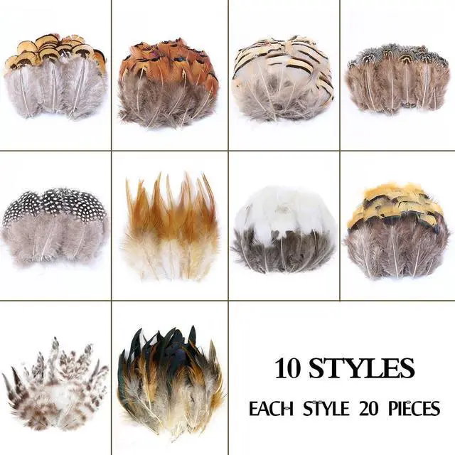 Alt view image 4 of 7 - 200pcs 10 Style Natural Feathers Assorted Mixed Feathers for Dream Catcher Crafts Decoration (10 Styles - 200 Pcs)