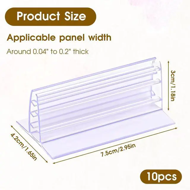 Alt view image 3 of 7 - Sliverdew Self-Adhesive Sneeze Guard Holder, Tabletop Sign Bracket, 10 Pcs