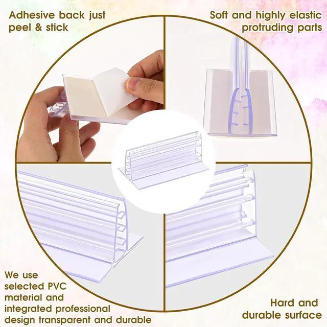 Alt view image 4 of 7 - Sliverdew Self-Adhesive Sneeze Guard Holder, Tabletop Sign Bracket, 10 Pcs