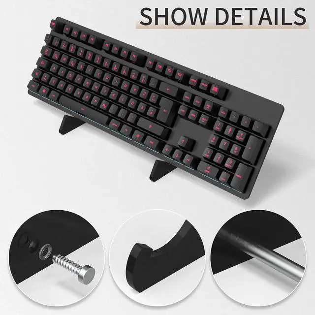 Alt view image 4 of 7 - Black Keyboard Stands 1-Tier, Mechanical Keyboard Acrylic Display Stand, Holder Stand for Gaming Keyboards