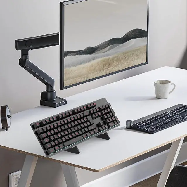 Alt view image 7 of 7 - Black Keyboard Stands 1-Tier, Mechanical Keyboard Acrylic Display Stand, Holder Stand for Gaming Keyboards