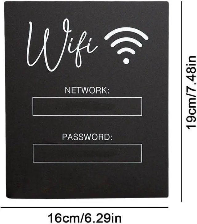 Alt view image 2 of 7 - WiFi Password Sign, Chalkboard Style Acrylic Table Display Board for Home, Business and Guests (No Base)