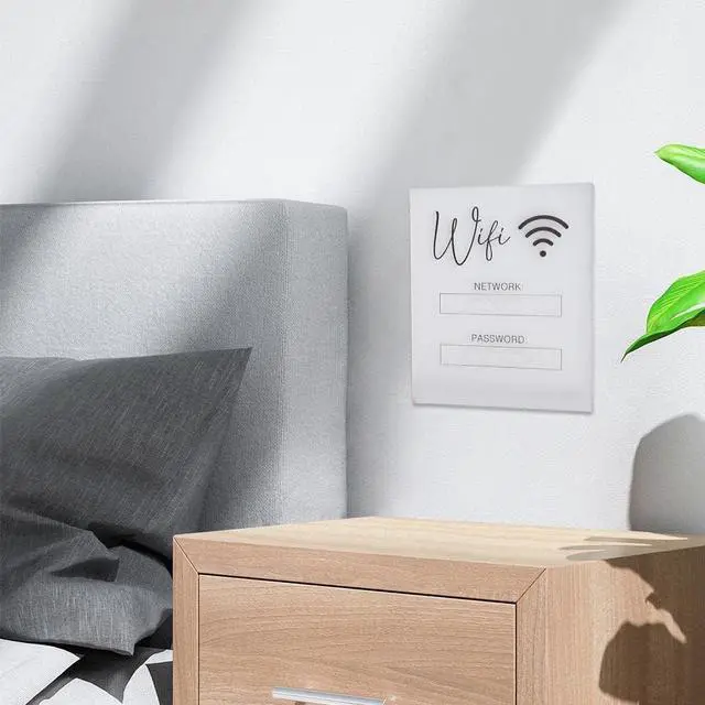 Alt view image 4 of 7 - WiFi Password Sign, Chalkboard Style Acrylic Table Display Board for Home, Business and Guests (No Base)