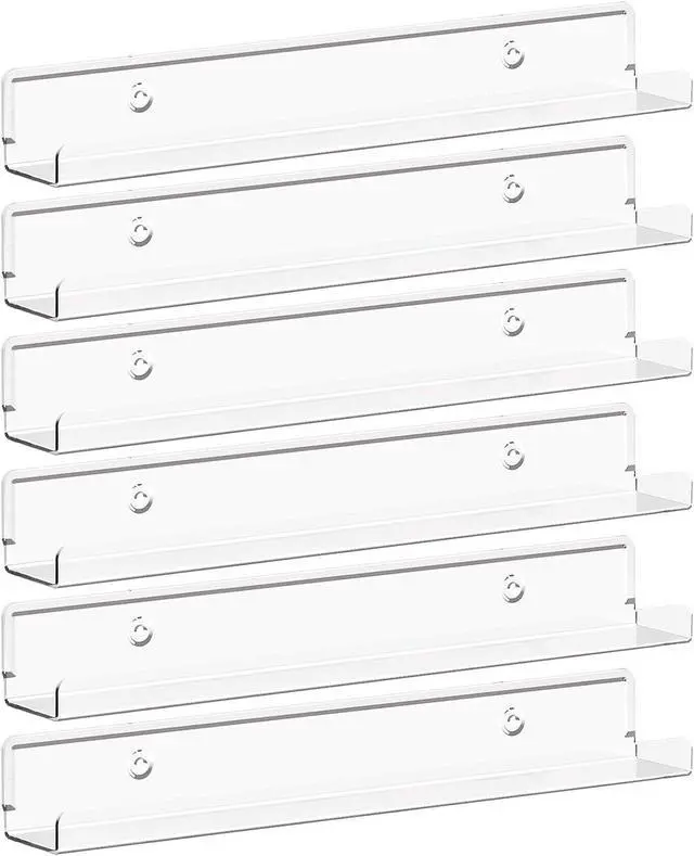 Main image of Lifewit Narrow Acrylic Floating Shelves for Vinyl Record 12", Clear 6 Pack