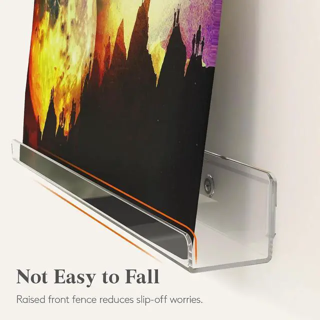 Alt view image 5 of 7 - Lifewit Narrow Acrylic Floating Shelves for Vinyl Record 12", Clear 6 Pack