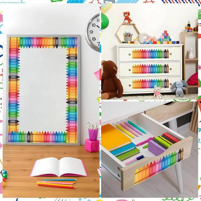 Alt view image 7 of 7 - 68.9 Ft Crayon Classroom Bulletin Board Borders Colorful Crayon Rolled Border Trim Crayons Die-Cut Bulletin Border Decoration for School Office Classroom Chalkboard Wall Window Decor