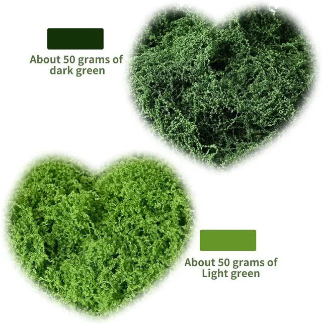 Alt view image 4 of 7 - Fake Moss for Plants Indoor, 3.5OZ Dual-Color Artificial Moss for Crafts, Realistic Faux Moss for Terrariums, Fairy Gardens, Potted Plants, DIY Home Decor, Glass Jars, Light & Dark Green100g