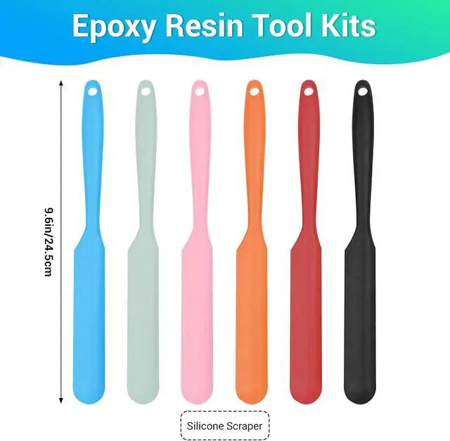 Alt view image 2 of 7 - Gartful 6PCS Colored Silicone Spatula Stick, Reusable Epoxy Stir Sticks Scraper DIY Crafts Tools for Mixing Resin, Paint, Waxing, Liquid, Arts Projects, Facial Mask Stirring Rods, 6 Colors