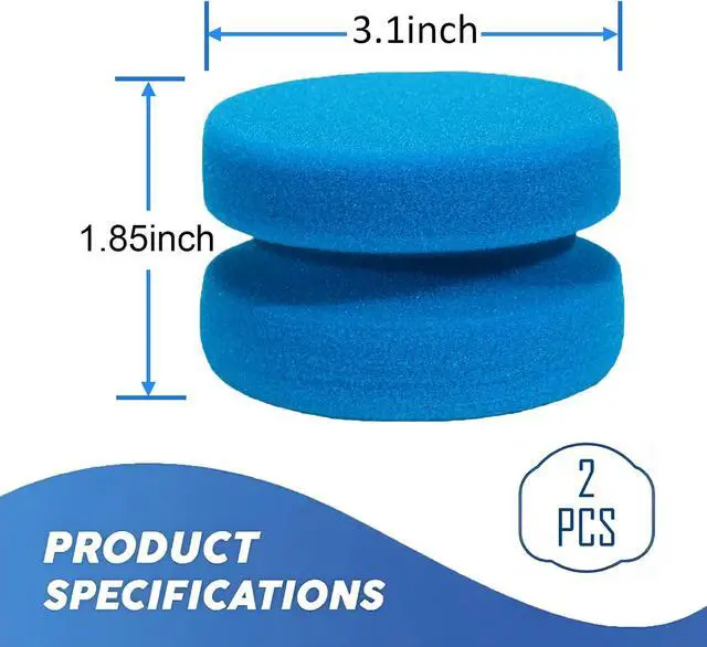 Alt view image 3 of 7 - WAFJAMF 2PCS 3.1 Inch Round Paint Sponge Applicator Double-Side Art Blue